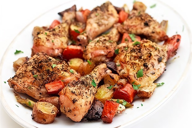 Запеченная курица с овощами и прованскими травами