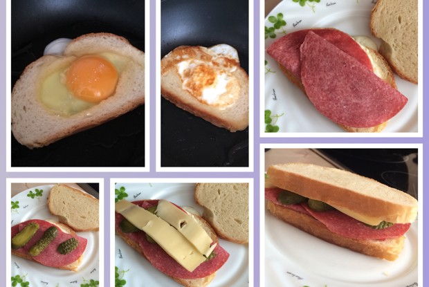 Запеченные бутерброды с ветчиной, помидорами и яйцами