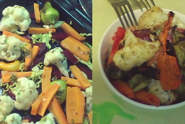 Запеченные овощи в медово-горчичном соусе