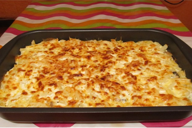 Запеканка из кабачков с грибами