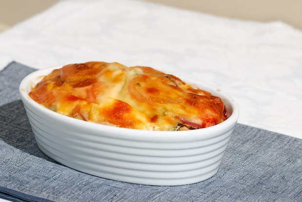 Запеканка из курицы с креветками