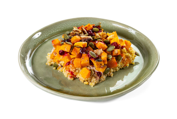 Запеканка из тыквы с клюквой