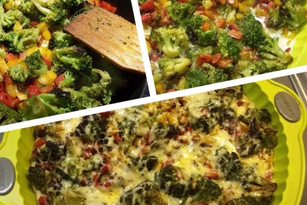 Запеканка с брокколи и болгарским перцем