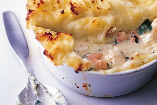 Запеканка с рыбой и картофелем