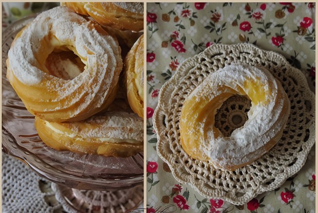 Заварные кольца с творожным кремом