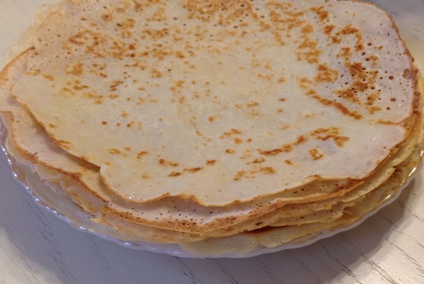 Заварные рисовые блинчики на молоке