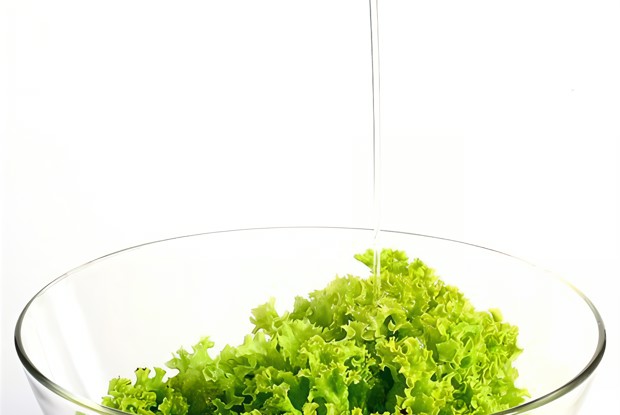 Зеленый салат с горчичной заправкой