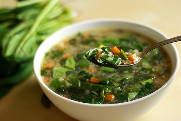 Зеленый суп с имбирем