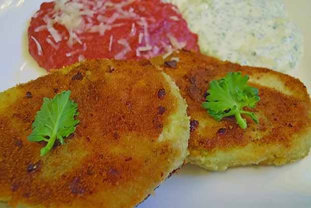 Жареная кольраби с сыром