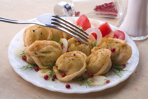 Жареные пельмени по-узбекски