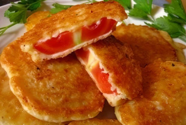 Жареные помидоры в сырном кляре