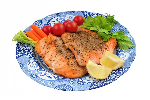 Жареный лосось