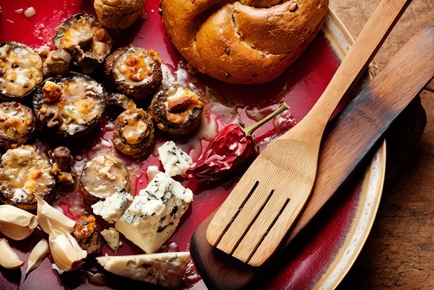 Золотистые грибы фаршированные сыром