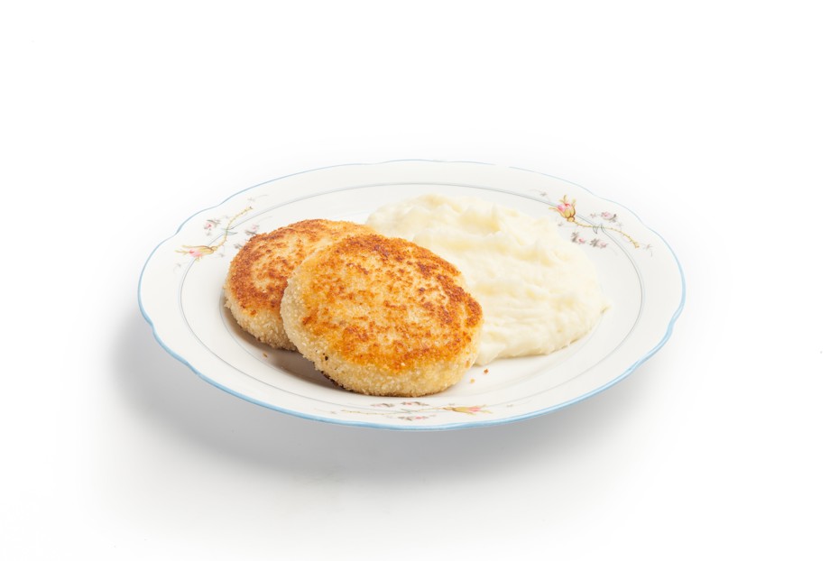 Фото рецепта Биточки из рыбы с картофельным пюре