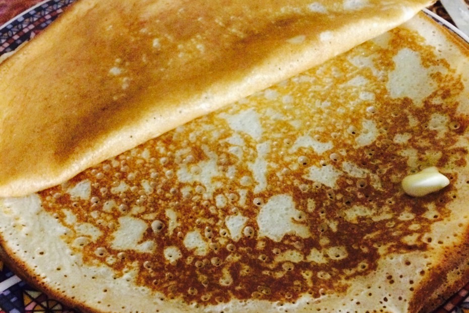 Фото рецепта Блины на кефире заварные