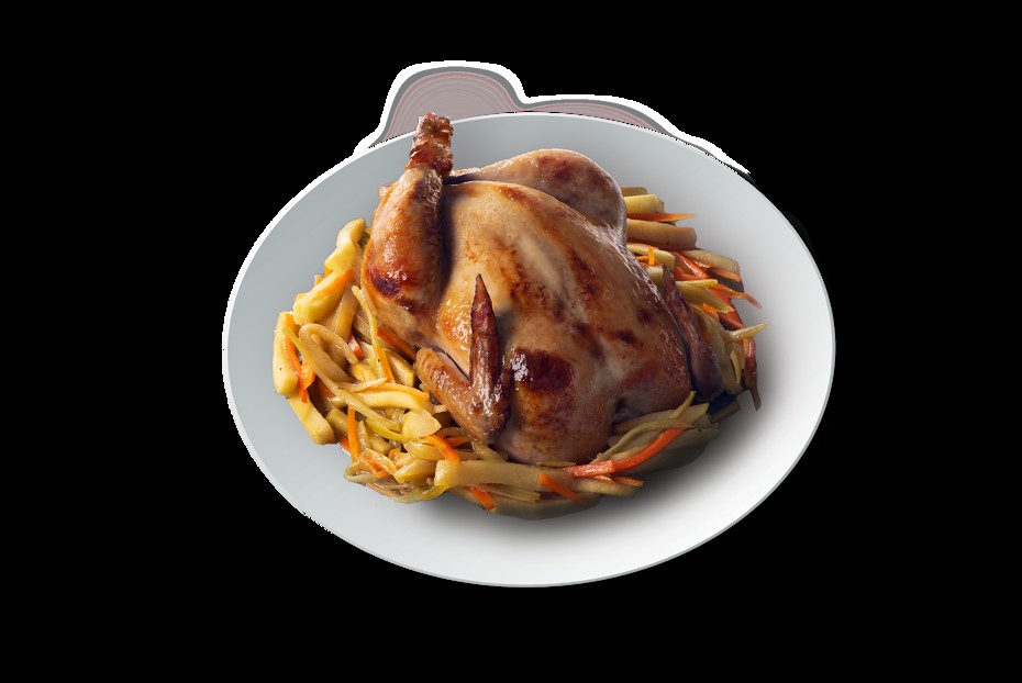 Фото рецепта Цыплята-корнишоны фаршированные овощами