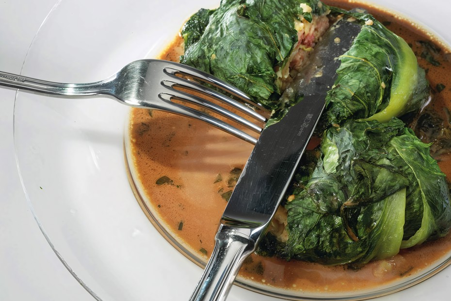 Фото рецепта Голубцы из романо с бараниной и чечевицей