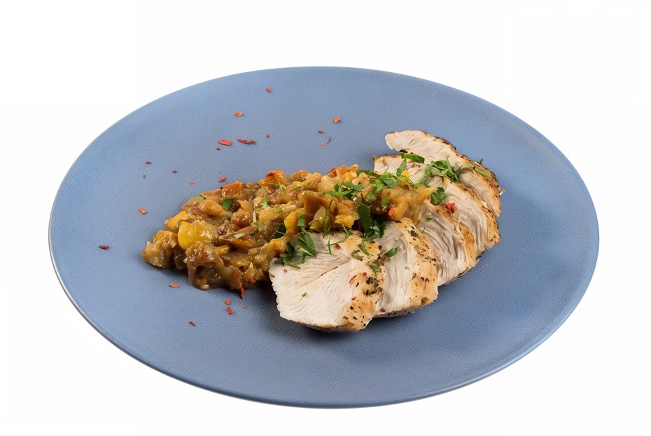 Фото рецепта Индейка с чатни из хурмы и груши