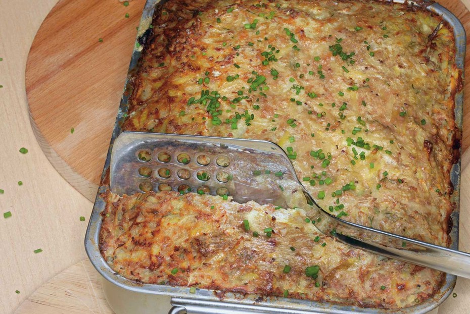 Фото рецепта Картофельная запеканка с говядиной и анчоусами