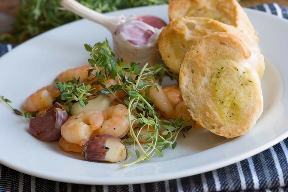 Фото рецепта Креветки на гриле с чабрецом