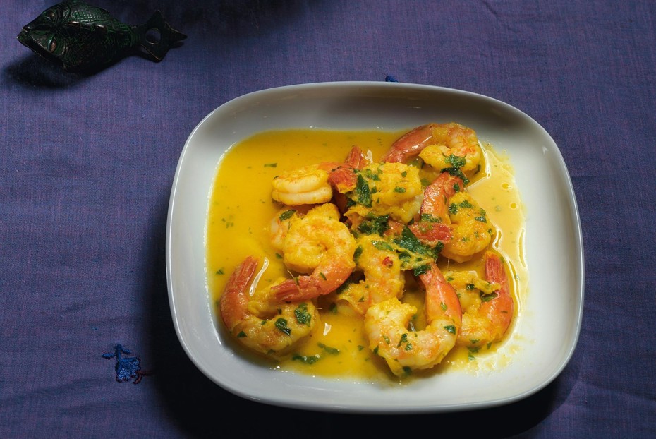 Фото рецепта Креветки с чатни из манго