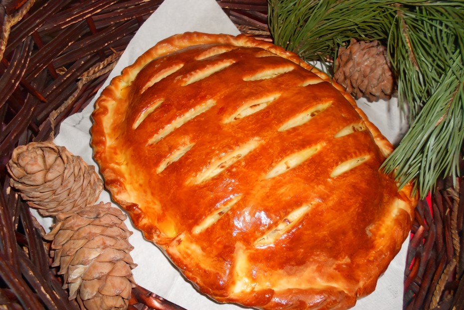 Фото рецепта Кулебяка со сложной начинкой