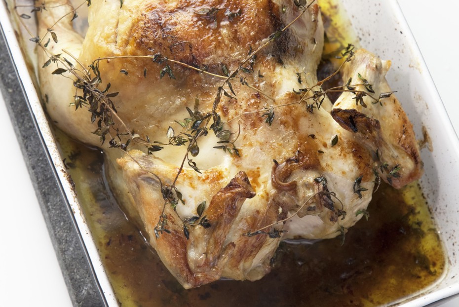 Фото рецепта Курица с зеленым маслом и лимоном