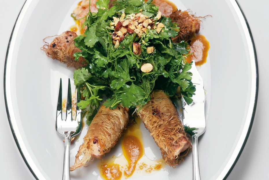 Фото рецепта Лосось в тесте катаифи