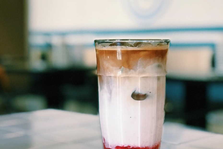 Фото рецепта Малиновый латте