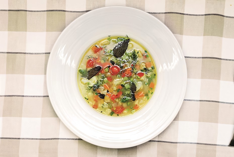 Фото рецепта Минестроне с дайконом и укропом