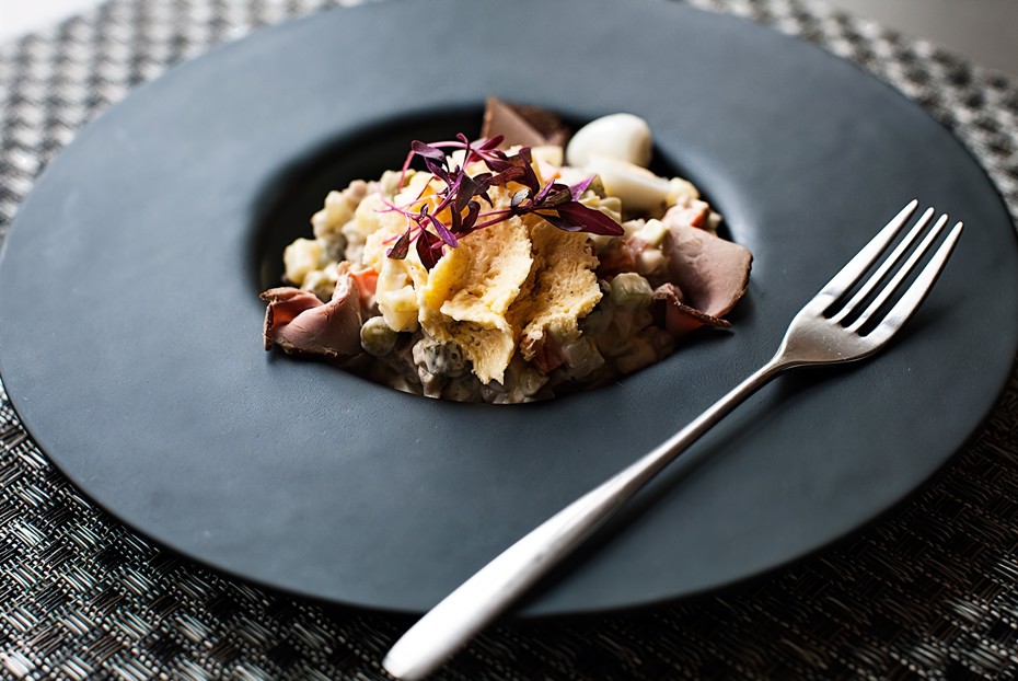 Фото рецепта Оливье с уткой