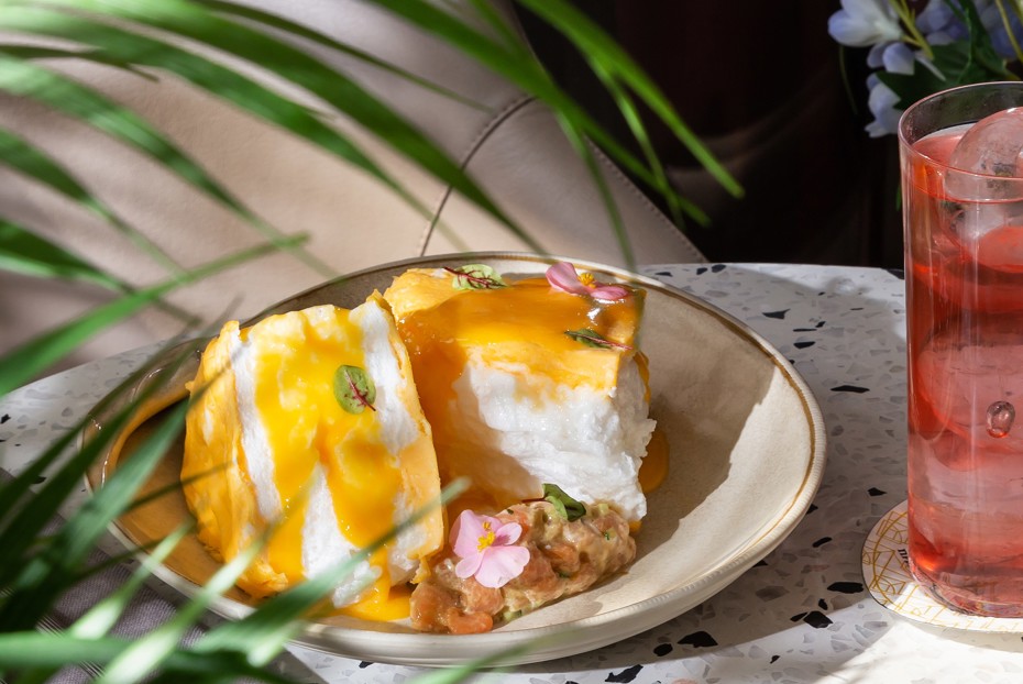 Фото рецепта Омлет Пуляр с лососем