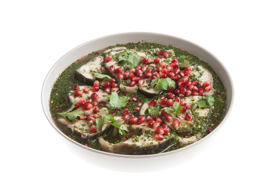 Фото рецепта Осетрина в гранатовом соусе