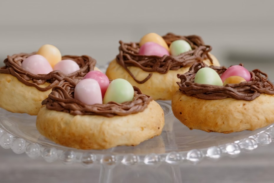 Фото рецепта Пасхальное творожное печенье «Гнездышки»