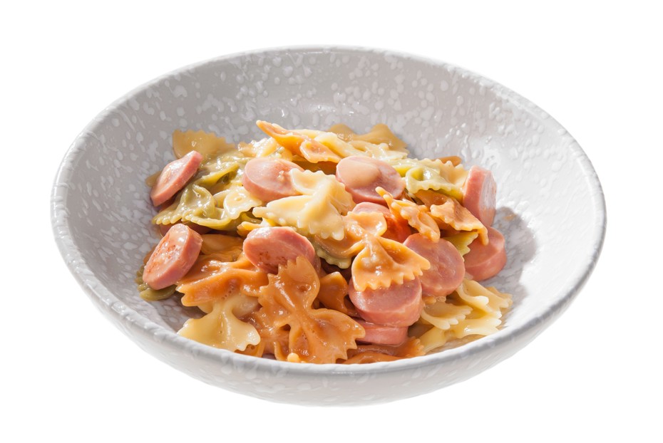 Фото рецепта Паста а-ля карбонара с сосисками