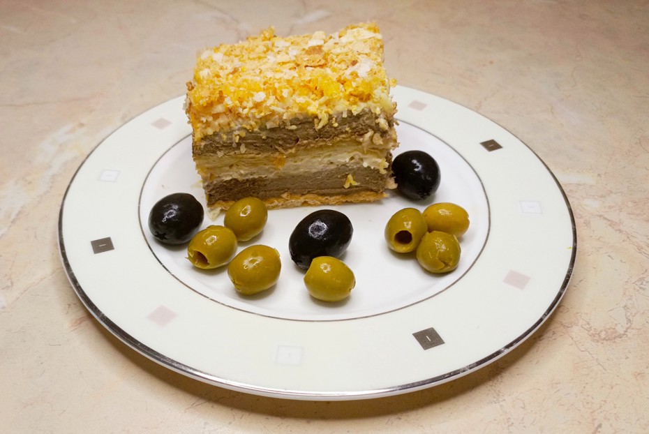 Фото рецепта Печеночный «Наполеон»