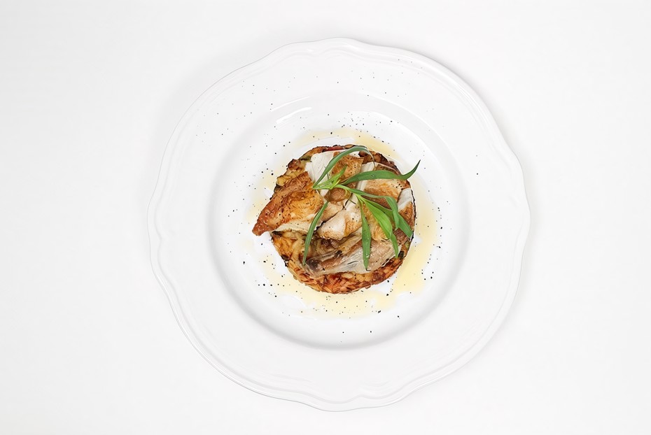 Фото рецепта Пирог из ризотто с куриной грудкой