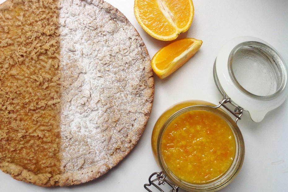 Фото рецепта Пирог песочный с вареньем