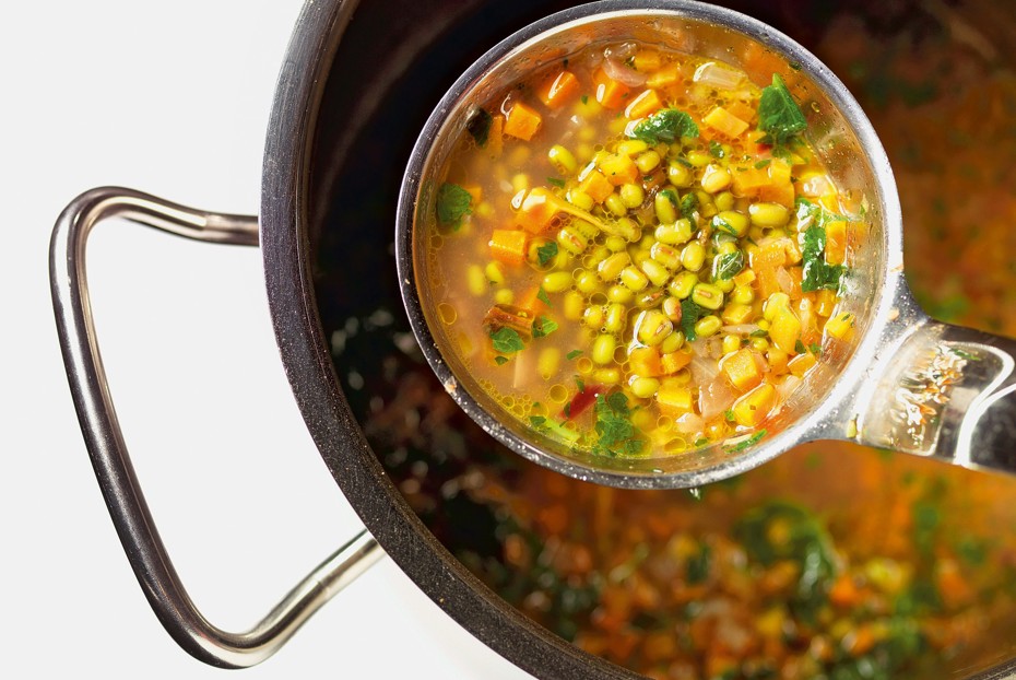 Фото рецепта Похлебка из гороха маш с мятой