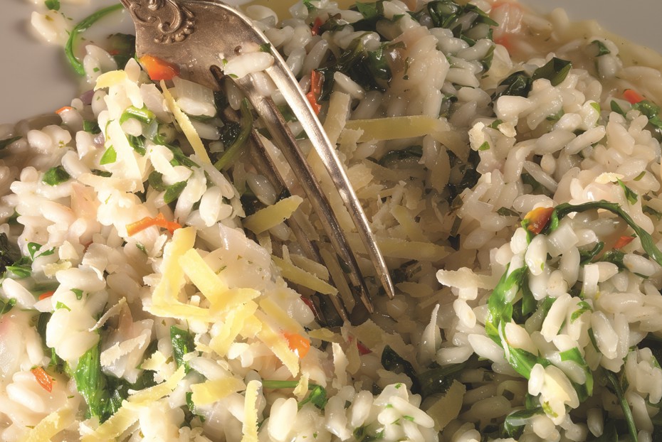 Фото рецепта Ризотто с рукколой и шпинатом