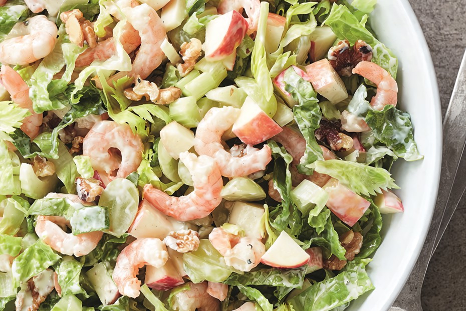 Фото рецепта Салат «Уолдорф» с креветками