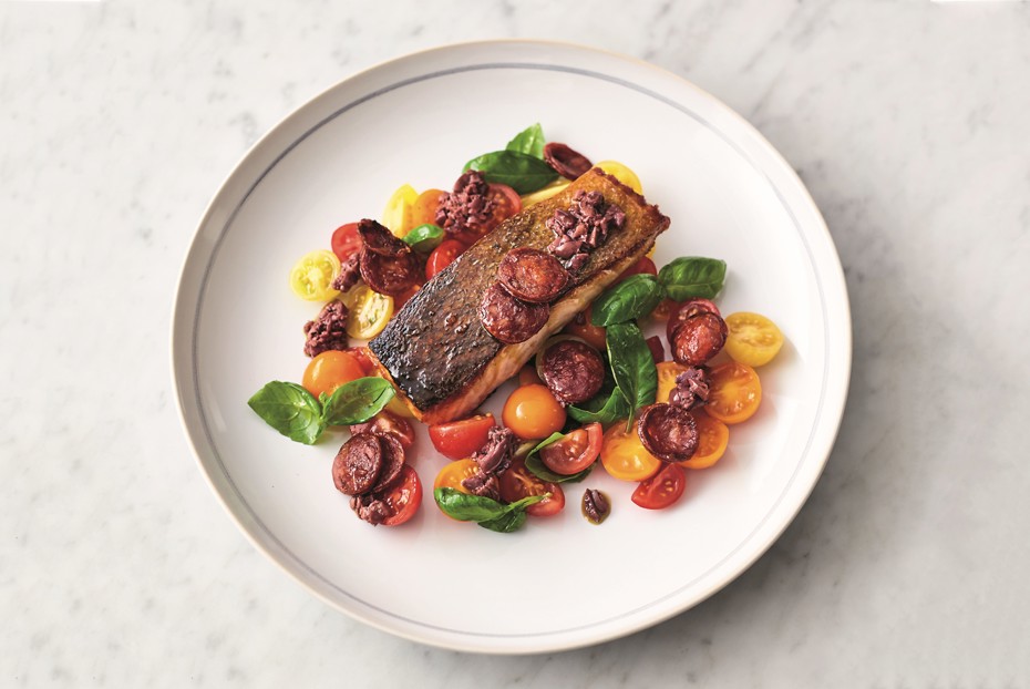 Фото рецепта Семга с чоризо