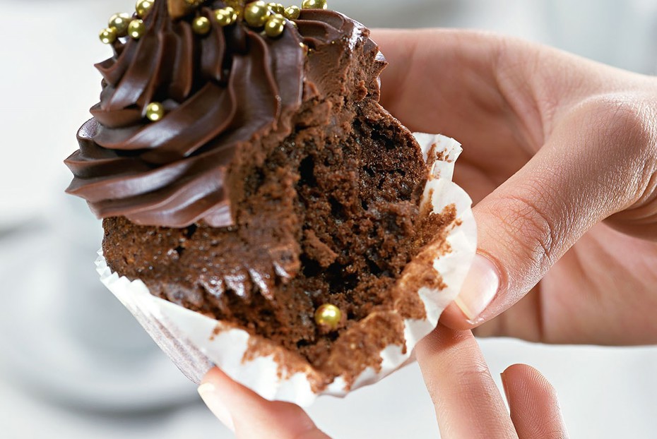 Фото рецепта Шоколадный капкейк с кремом ганаш