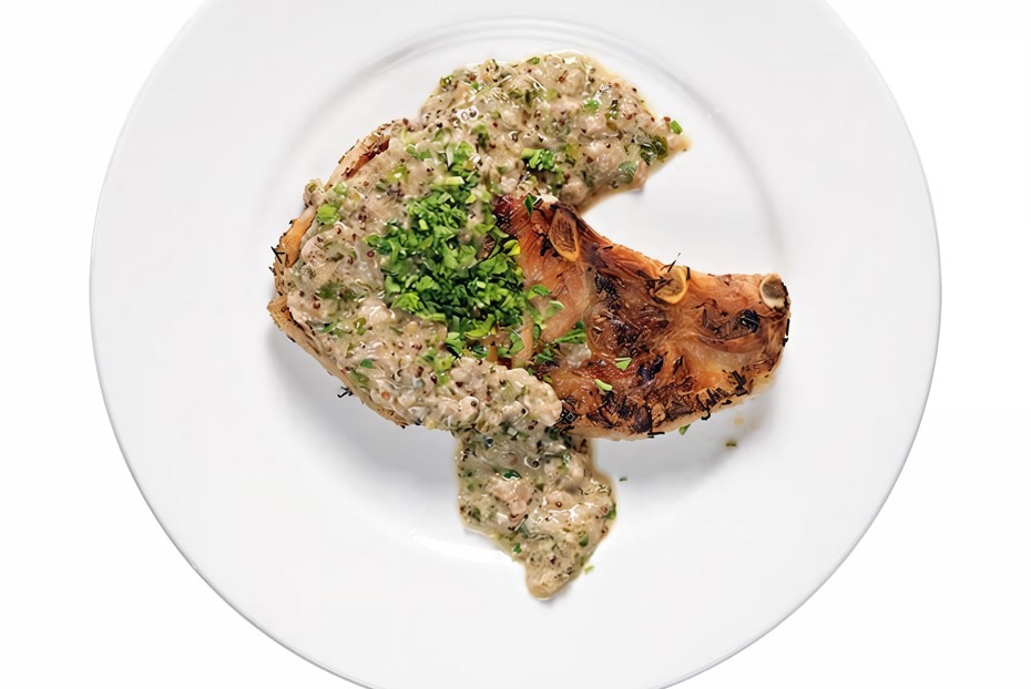 Фото рецепта Стейк из свинины с горчичным соусом