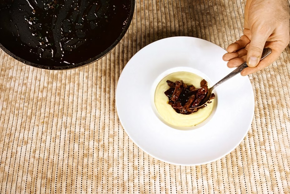 Фото рецепта Телячья печень с картофельным пюре