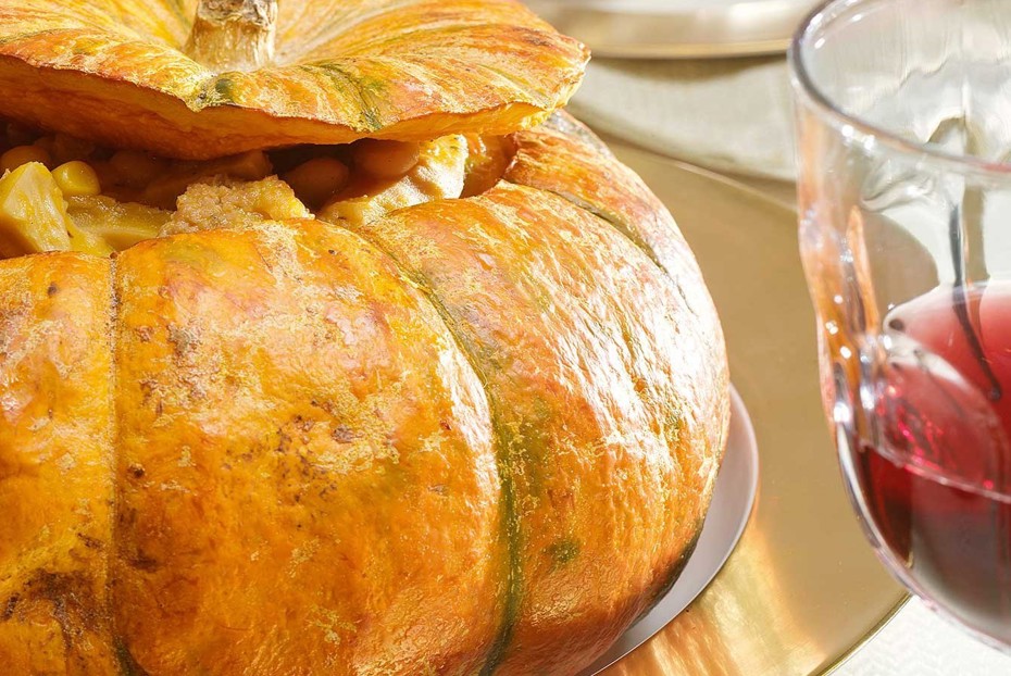 Фото рецепта Тыква, фаршированная рубцом