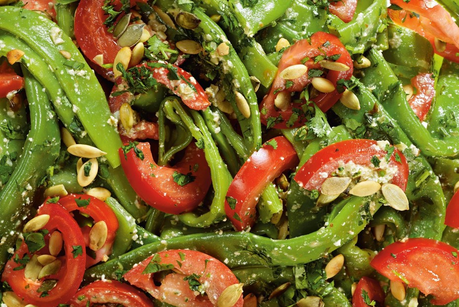 Фото рецепта Зеленая фасоль с песто из тыквенных семечек