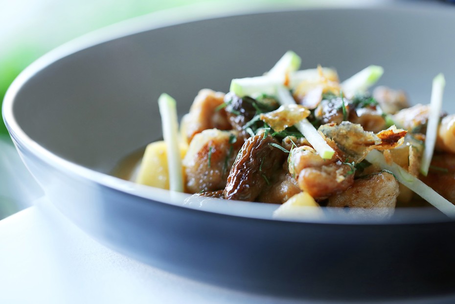 Фото рецепта Железа теленка с копчеными яблоками