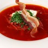 Фотография рецепта Борщ с мясными копченостями сметаной и чипсами из бекона автор Алексей Григорьев