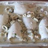 Фотография рецепта Фаршированные морепродуктами кальмары запеченные в сливочном соусе автор Юлия Коноплева